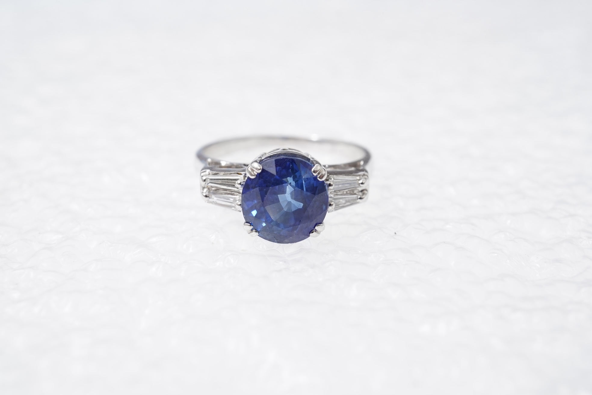 A sapphire and diamond ring